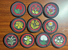 SET OF 10 GIRL GUIDES FLOWER PATROL BADGES - NEW