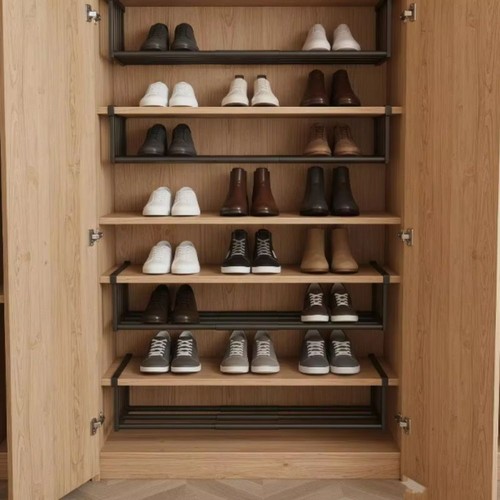 Extendable metal shoe rack - shoe,