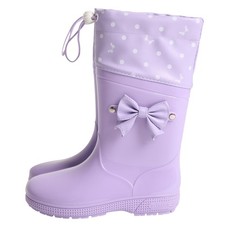 Arisana Kids Girls Hooded Rain Boots Lavender Size 21cm 999
