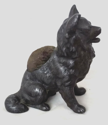 Antique dog pin cushion - pin,