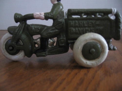 Cast iron green harley - iron,