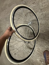 Vintage Campagnolo Record Pista Hubs Wheelset Clincher Need Seevice Hubs