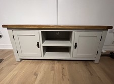 Oak Furniture Land Kemble Large TV Unit, Grey, Solid Wood