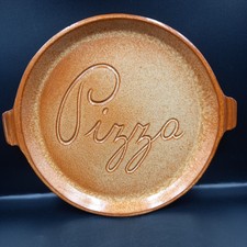Italian terracotta pottery pizza pan serving dish ceramiche partenopee Italy 9"