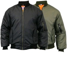 NEW MENS BOMBER JACKET MA1 ARMY PILOT BIKER MILTARY SECURITY PADDED HARRINGTON