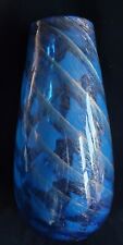 Large blue Murano glass vase with metallic inclusions - 38.5cm