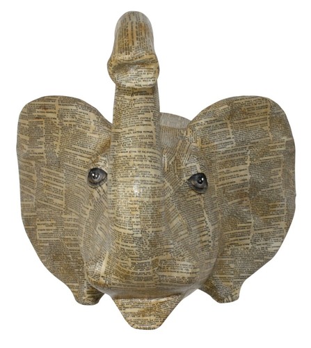 Printed elephant head papier - elephant,