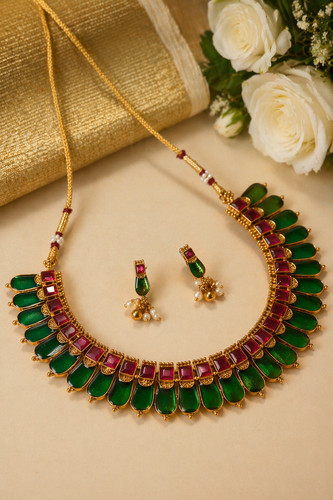 Green palakka mala - palakka, jewellery