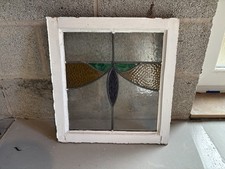 Vintage Reclaimed Stain Glass Window Panel Antique