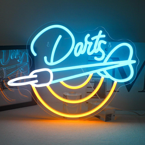 Dart neon sign darts bar - darts,