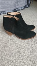 Crew Womens Sawyer Black Suede Side Zip Booties Ankle Boots Size EU38 Uk5