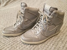 Nike Dunk Sky Hi Premium Metallic Silver Hidden Wedge Sneakers Size 5.5