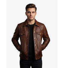 Men genuine brown cowhide - genuine,