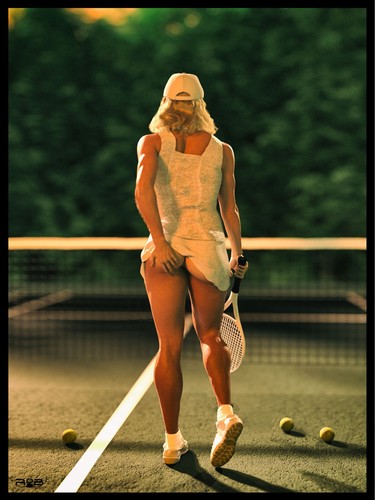 Famous tennis bum scratch - bum,