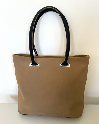 Lacoste beige canvas tote bag - beige,