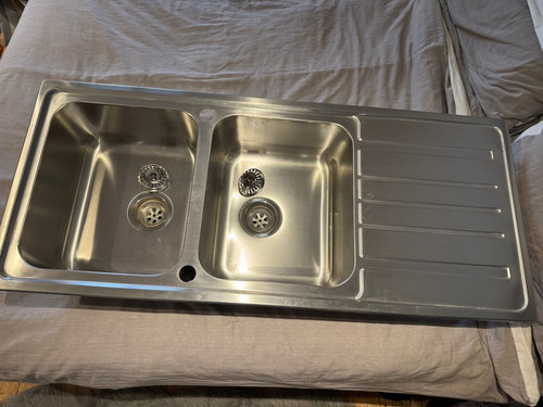 Stainless steel double bowl - stainless,