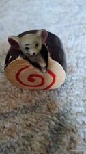 Mouse In chocolate jam Roll  Made In Japan Ceramic Figurine