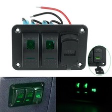 LED Light Green 2 Gang Toggle