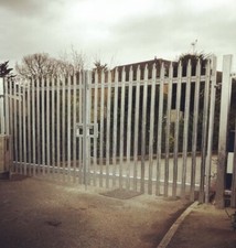 Steel palisade security gates