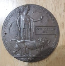 Ww1 Memorial Plaque Charles Reuben Bott , Shropshire LI and 14th Welsh regt