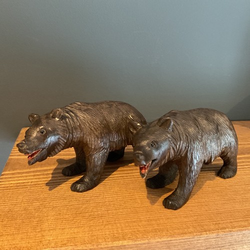 Pair black forest carved - pair,