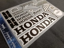 HONDA Motorbike (Premium) Decal/Sticker Bundle - Black/White, 30x25cm Sheet