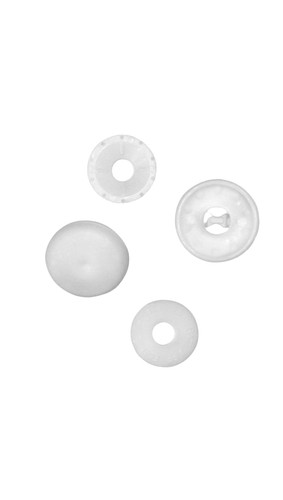 White plastic cover button - white,