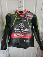 Leather Motorcycle Jacket Motospeeds Jonathan Rae Kawasaki Large 44 * BRAND NEW