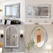 Rectangular/Oval/Arch Sparkle Glitter Wall Mirror Crushed Diamond Crystal Mirror