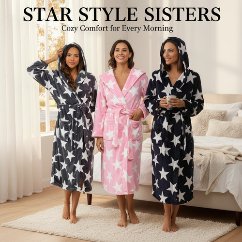 Ladies fleece dressing gown - ladies,