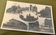 Antique leicester postcard - leicester,