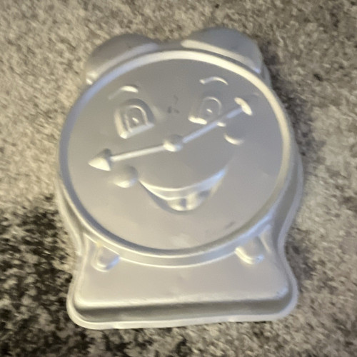 Clock shaped silver - clock, cake