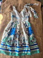 Stunning Dickins & Jones Floral & Striped Summer Dress Size 12