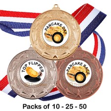 Pancake day medals ribbons - pancake,