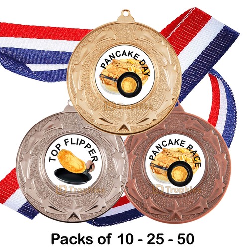 Pancake day medals ribbons - day,
