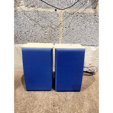 Pair of Bush Bookshelf Speakers Blue & Beige Wired 8 Ohms for Micro Hi-Fi System