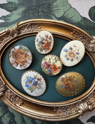 Floral vintage scarf clips - 6,