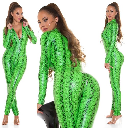 Wet look jumpsuit catsuit - look,
