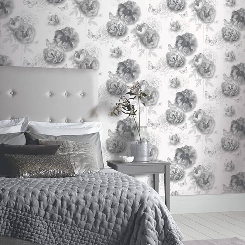 Mono floral wallpaper - mono,