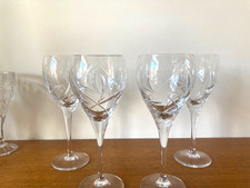 Crystal  Water/Wine Glasses Set of 4 Swirl Design 9”