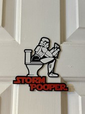Star Wars Storm Pooper Door Sign Plaque Display Toilet Bathroom Humor Funny