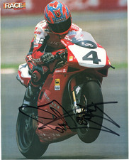 SUPERBIKE RACING: CARL FOGARTY SIGNED 10x8 MAGAZINE PICTURE+COA