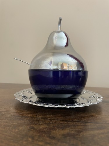 Vintage cobalt blue glass - cobalt, pear