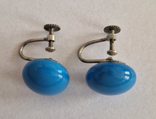 Vintage 1950s Blue Button Dot