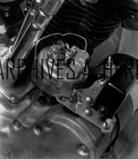 Harley-Davidson Knucklehead motorcycle engine press photo photograph