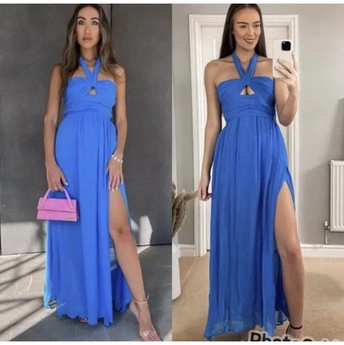 Zara long halterneck dress - halterneck,
