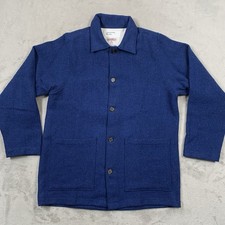 Universal Works Harris Tweed Jacket Mens Medium Blue Wool Chore Worker Portugal