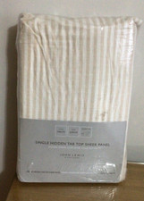 John Lewis Cotton Stripe Flop Over Voile Panel, Putty, W140 x D229cm RRP £28.00