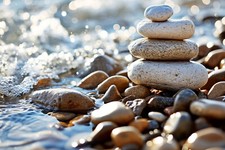 BEACH PEBBLES ZEN CANVAS