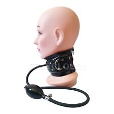 UK Latex Neck Corset Collar Inflatable Rubber Neck Corset w/Back Zip BDSM Fetish